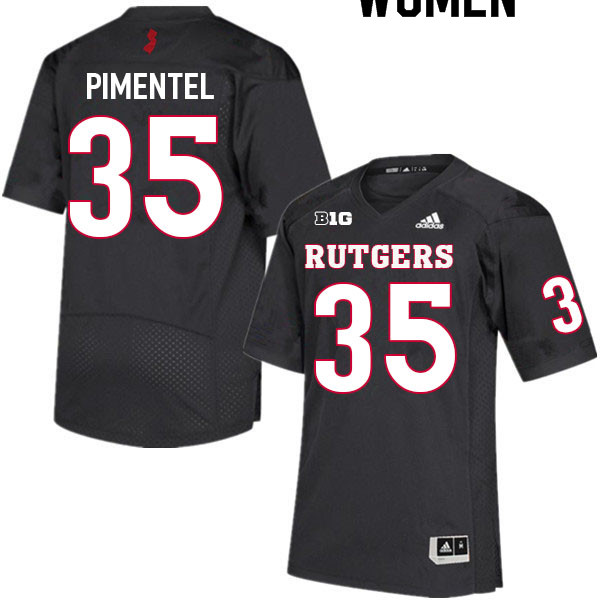 Women #35 Jonathan Pimentel Rutgers Scarlet Knights College Football Jerseys Sale-Black